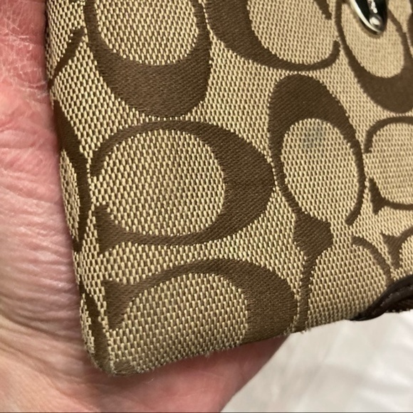 Coach brown signature c wristlet bag